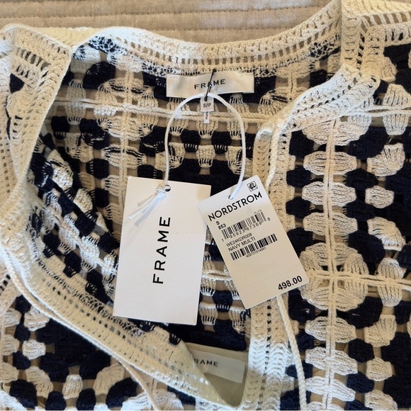 NWT Revolve Frame Crocheted Cotton-Blend Women's Mini Dress Size Small - Picture 9 of 11